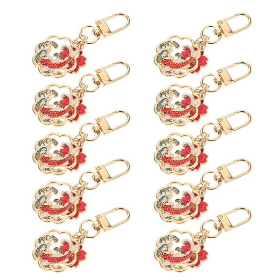 CTIRCHIU Back to School 10pcs Cherry Blossom Flower Keychain Chinese Style Metal Key Chain Good Fortune for Women Backpack