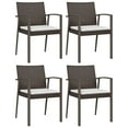 thumbnail image 2 of vidaXL 5 Piece Garden Dining Set with Cushions Poly Rattan and Steel, 2 of 5
