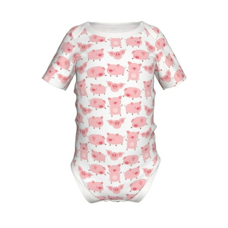 

Coaee Kawaii Pigs for Soft Baby Short-Sleeve Bodysuit Baby Climbing Clothes Baby Girls Boys Bodysuit Romper-3 Months