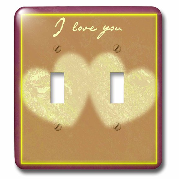 3dRose, I Love You Yellow Hearts- Romantic Art- Valentines, double toggle switch