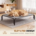 thumbnail image 6 of Cooling Elevated Dog Bed Raised Outdoor Dog Cot for Extra Large Dogs, No-Tool Assembly Washable Mesh, 49"x36" Gray, 6 of 9