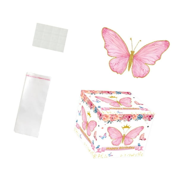 Titular de dinero en efectivo, Caja de regalo de dinero, Novedad Divertida Caja de dinero para el día de cumpleaños para efectivo, Tirador de regalo Mariposa