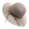 thumbnail image 2 of Nmnitkp Sun Hats for Women Cool Floppy Big Beach Straw Hats for Women Foldable Summer Wide Brim Packable Sun Hat Womens Travel Straw Fedora Hat Gray, 2 of 3