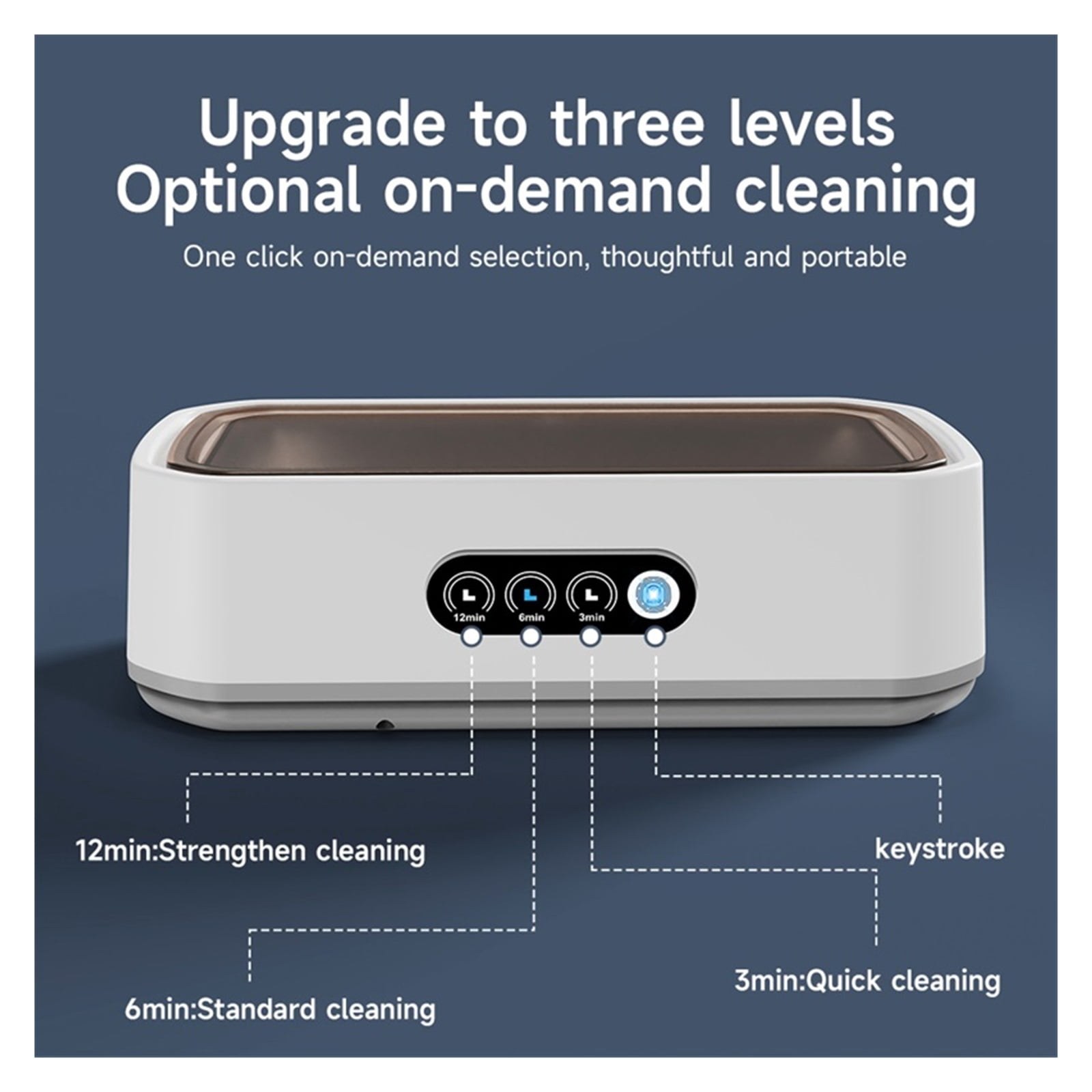 Adjustable Large Capacity Ultrasonic Cleaner Powerful Jewelry Brace Glasses Jewelry Cleaning Machine
