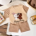 thumbnail image 2 of UAYOTSE Unisex Toddler Kids 2-Piece Pajamas Short Sleeve Set Fashion Soft Breathable Loungewear Sleepwear for Spring Summer Boys Girls,Sizes 18-24 Months, 2 of 4