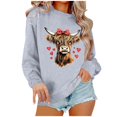 thumbnail image 2 of Turilly Women's Fashion Long Sleeve Round Neck T-Shirt Printing Loose Blouse Hoodless Sweatshirts, 2 of 4