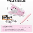 thumbnail image 4 of Effortless Stapler for Desk with 40-50 Sheet Capacity, 2000 Staples, 1-Touch Stapling, Ergonomic & Easy to Load Desktop Staplers, Heavy Duty Stapler, and Magnetic Staple Remover, Pink, 4 of 4