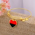 thumbnail image 3 of Redblack special - Heart Bangle Bracelet - Silver/Gold color, Personalized Engraving Option, 3 of 5