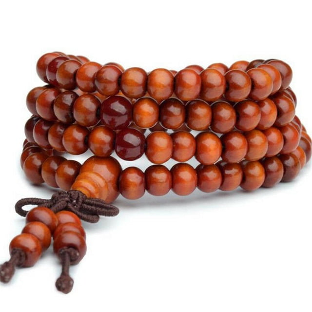 6mm 108 Sándalo Buda Budista Meditación Oración Bead Mala Collar Pulsera