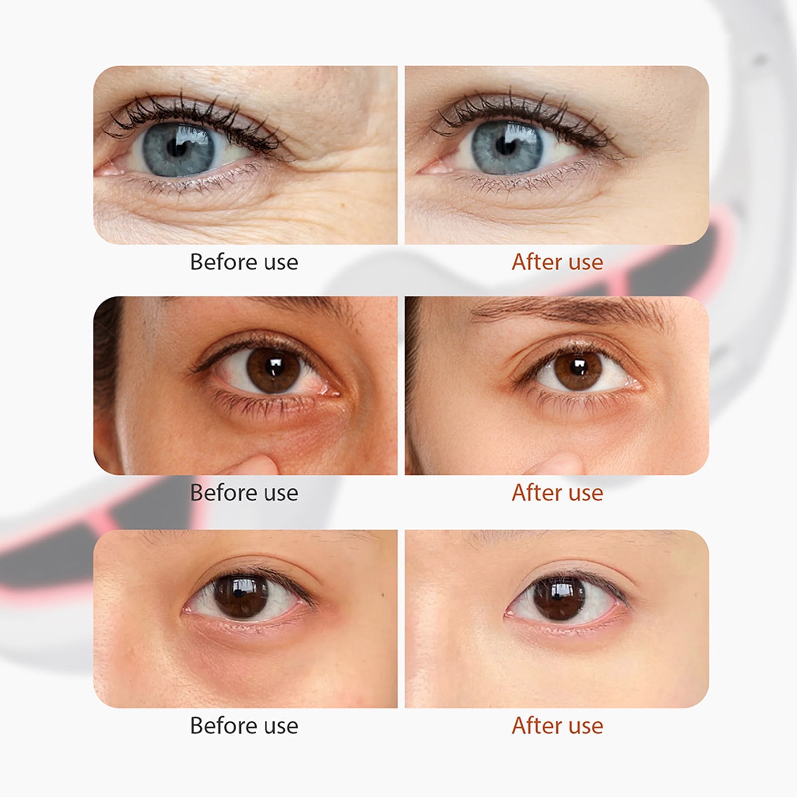 Red Light Therapy for Face, Under-Eye Red Light Therapy Device, Red Light Therapy Glasses Microcurrent Eye Massager Red Light Eye Mask for Eye Bags Dark Circles Puffiness Wrinkles Fine Lines