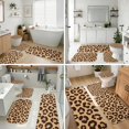 thumbnail image 4 of Brown and Beige Leopard Print Bathroom Rug Set 4 Piece,Includes Contour,Lid Cover,Bath Mat,Non-Slip Extra Soft Absorbent Washable, 4 of 5