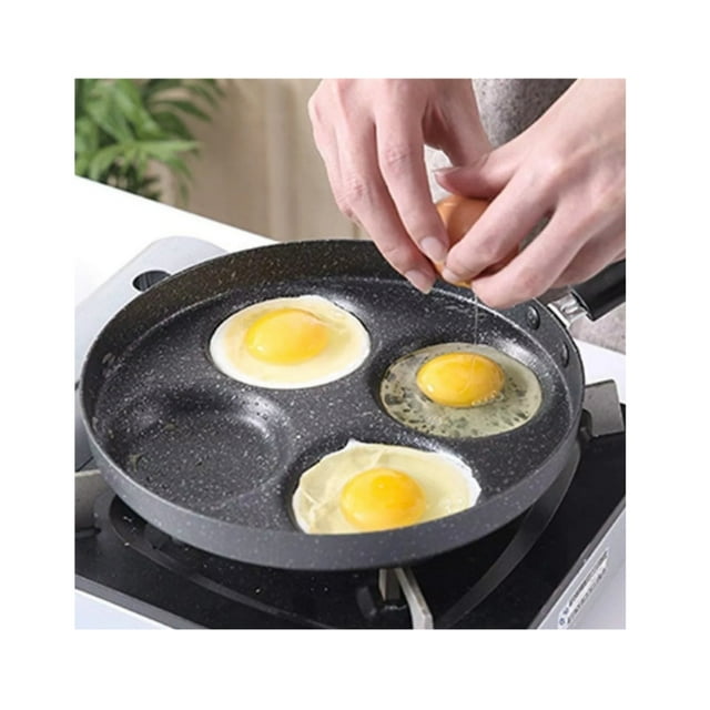 Sartén antiadherente con 4 orificios para huevos, tortitas y hamburguesas