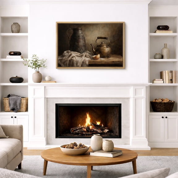 Framed Canvas Print Still Life Wall Art Vintage Decorative for Kitchen - 16"x24" NATURAL