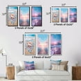 thumbnail image 4 of Designart "Pink and Turquoise Heart Beachside Romance" Beach Framed Wall Art Set Of 3 - Blue Coastal Beach Frame Gallery Wall Set For Home Decor, 4 of 6