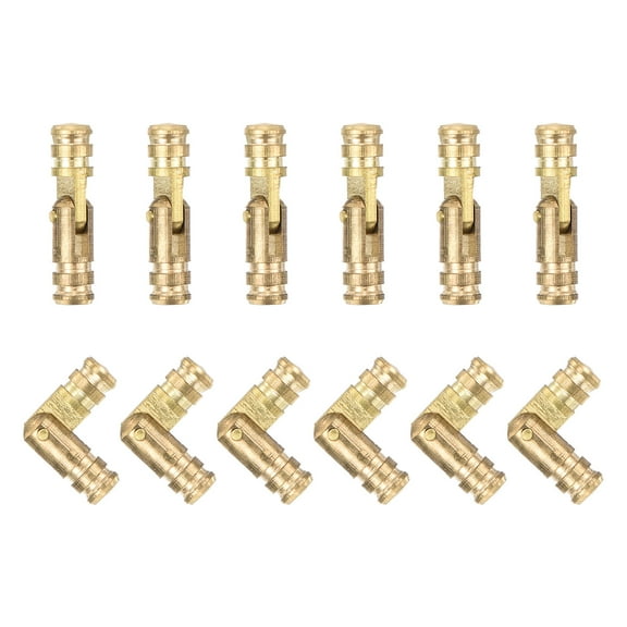 Uxcell 12pack Invisible Brass Barrel Hinge, 17x4mm Concealed Hinges, Folding Support Cylindrical Hidden Barrel Hinges