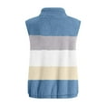 thumbnail image 5 of Usmixi Winter Fleece Vest for Women Fuzzy Fluffy Sherpa Jacket for Women Plus Size Open Front Zip Fleece Coats Fashion Color Block Stand Neck Sleeveless Outwear Fleece Vest Under $5, 5 of 7