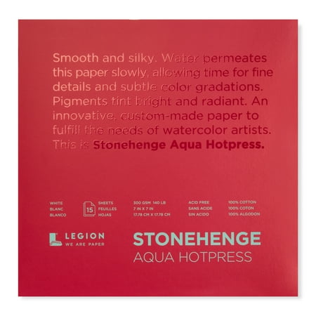 UPC: 0645248440982 | Legion Paper Stonehenge Aqua Black Watercolor Pad  Cold-Press  7in x 7in