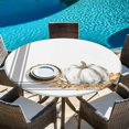 thumbnail image 6 of Thanksgiving Round Tablecloth, Fitted Table Cover with Elastic for 55"-60" Round Tables, Grey White Pumpkin Stripes Autumn Leaf Table Cloth Outdoor Indoor Dinning Party Waterproof Tablecloths, 6 of 7