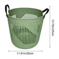 thumbnail image 3 of Stackable Plastic Laundry Storage Basket - Large Capacity Breathable Bin for Wet Clothes, Towels, and Household Items - Durable and Versatile Organizer for Home Use,Green, 3 of 5