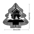 thumbnail image 7 of Stylish Metal Hanging Christmas Tree Wind Spinner - Unique Black & White Design with House Fireplace and Pine Tree for Garden Decor, 7 of 7