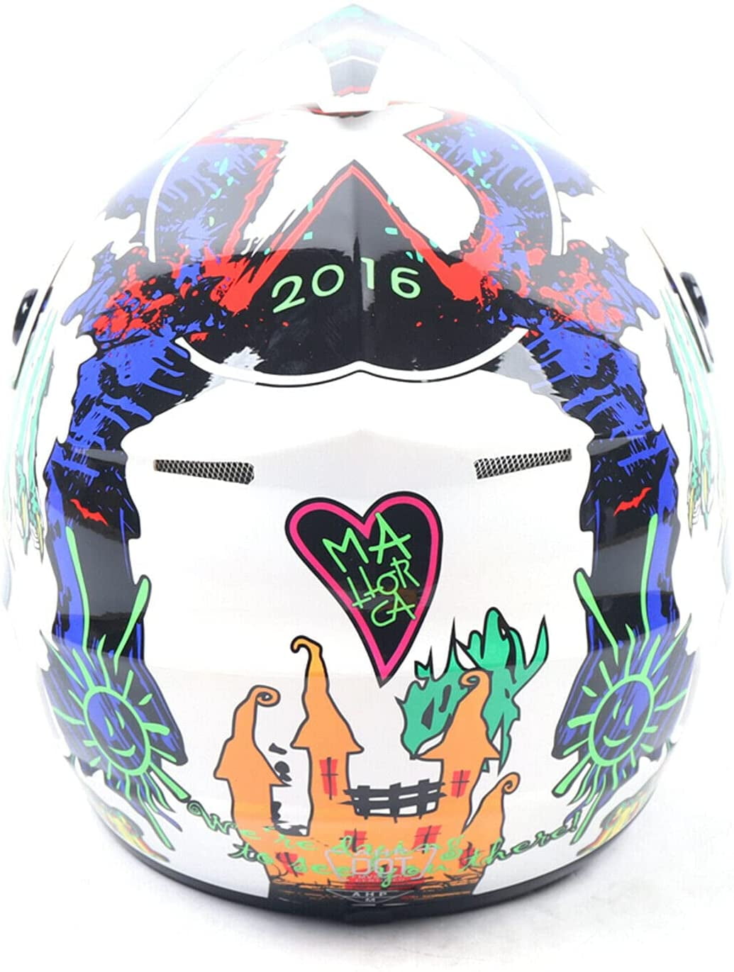 Motocross Helmet Unisex Multi-Color Off-Road Riding Helmet Motorcycle Helmet with Gloves Goggles (L)