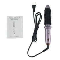 HIBIBUD Professional 2-Way Rotating Curling Iron Hair Brush 2in1 Curler Straightener NEW(Purple)