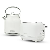 Haden Heritage 1.7 Liter Electric Kettle with 2 Slice Bread Toaster, White