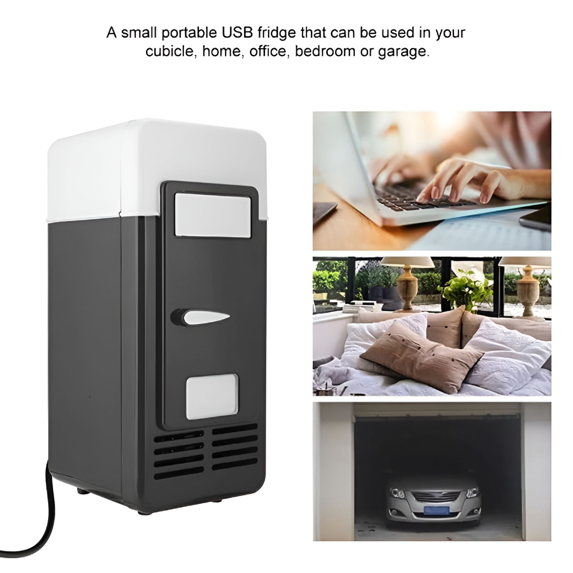 HIBIBUD Mini Fridge,Portable Car Fridge USB Hot Cooler Freezer Food Skin Care Products Storage Small Fridge Compact Cool Fridge For Cola Coffee In The Car Office Desk&College Dorm Room Bedroom