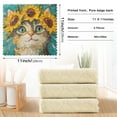 thumbnail image 3 of 6 Pieces of Kitchen Towels 11x11Inch Kitchen Dish Cloths Kitchen Dish Towels Reuseable Cleaning Cloths Sunflower Cat, 3 of 9