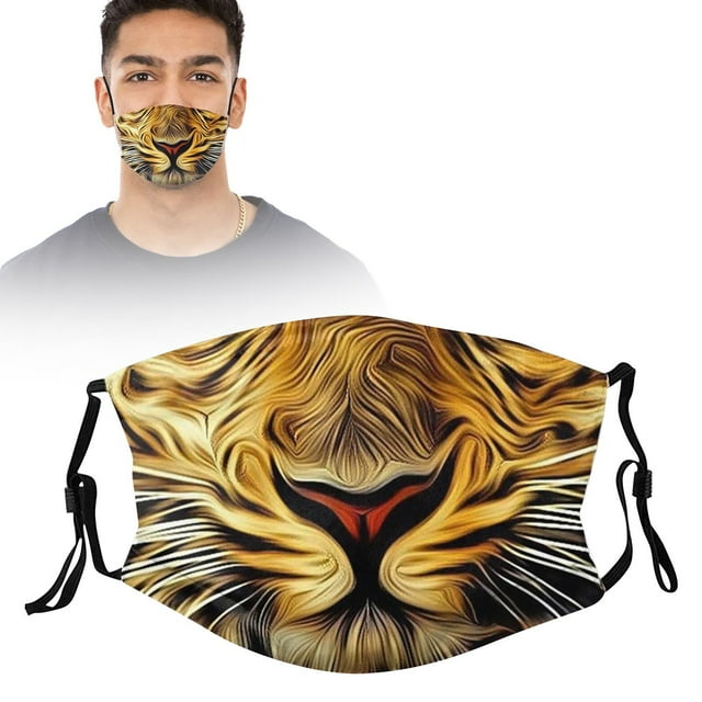 ONFD Funny Animal Face Reusable Washable With Tiger Cat Dog Monkey Pig Designs For Kids & Adults