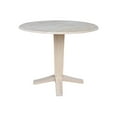 thumbnail image 5 of 42" Round Solid Wood Dual Drop Leaf Pedestal Counter Height Dining Table, 5 of 9