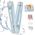 thumbnail image 1 of Afeitadora eléctrica femenina de doble cabezal, de precisión, resistente al agua, para uso en seco y húmedo, recortadora de línea del bikini, color azul., 1 of 5