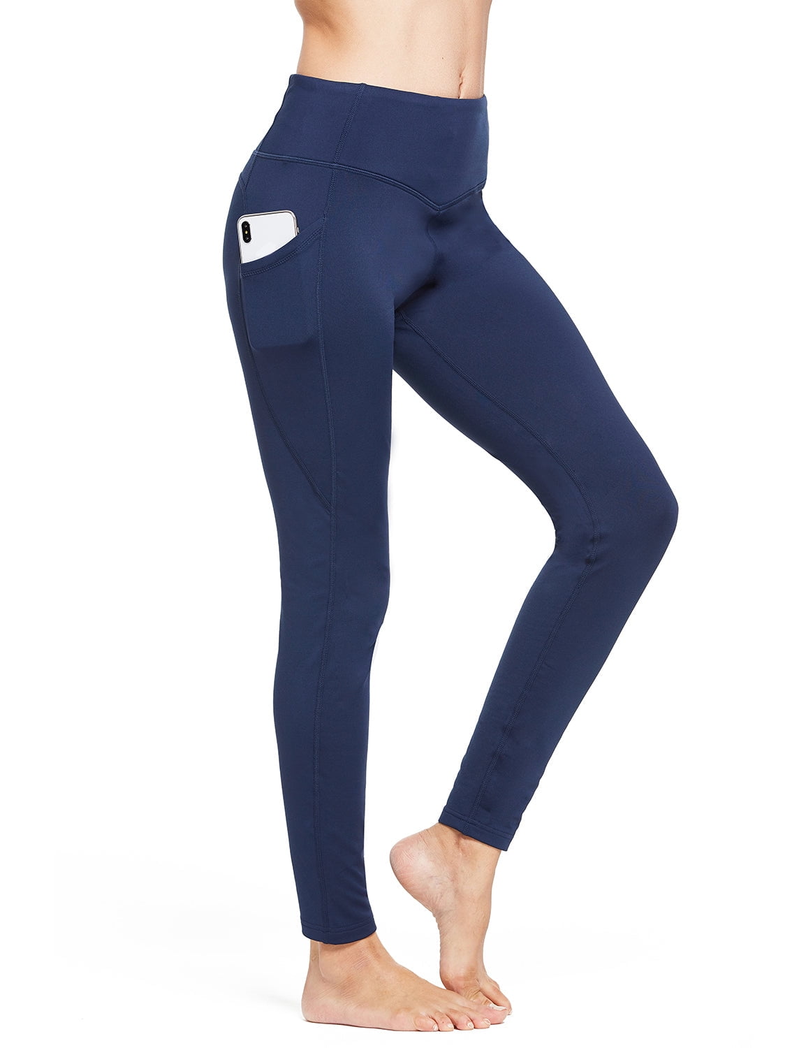 BALEAF Womens High Waisted Leggings Yoga Pants Tummy Control Winter Workout Leggings Inner Pocket Black Size L 