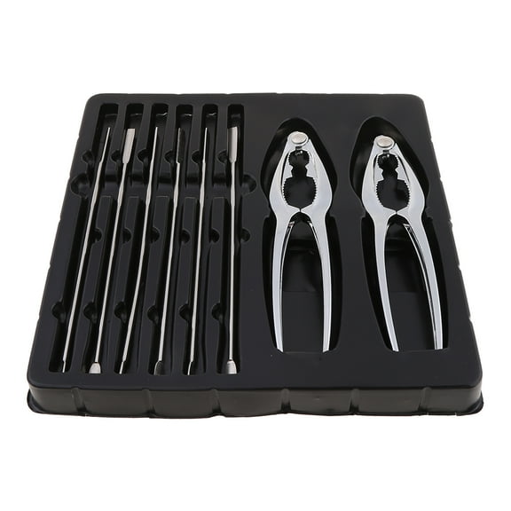 8pcs/set Shellfish Lobster Crab Crackers Forks Seafood Tools Professional Nutcracker Pliers Kitchen Gadgets