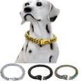 thumbnail image 4 of Cadena de acero inoxidable de oro de 18K para perro, Collar de Choke de 10mm para mascota, Collar cubano grande, Collar de entrenamiento antideslizante para cachorro Pitbull, 4 of 4