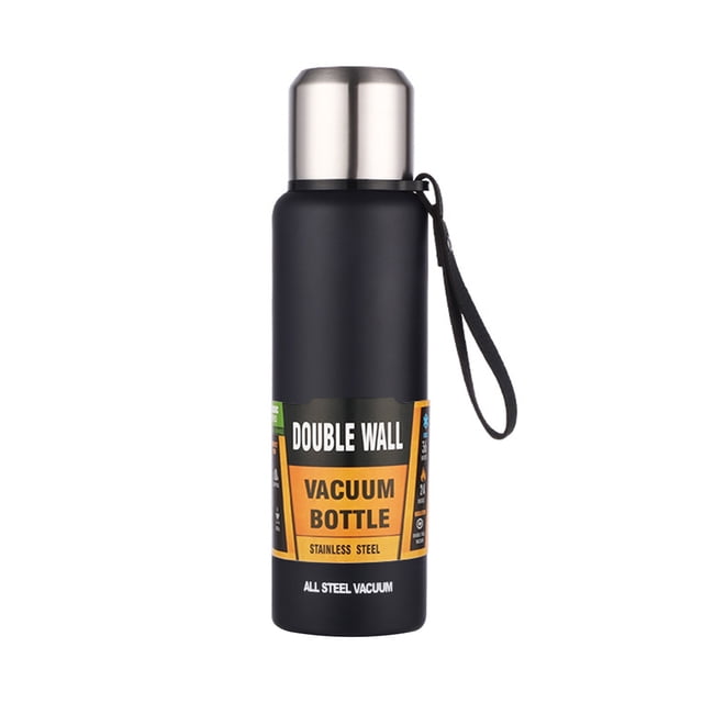 Cateissary Botella de agua para bicicleta de gran capacidad de 1,5 l (máx.), taza de té de acero, taza térmica portátil para exteriores, senderismo, Utensilios de cocina Azul 500 ml Cateissary HA006362-02