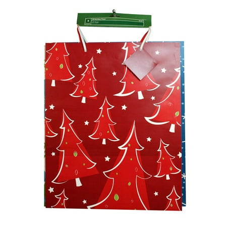 Holiday Time 9ct Gift Bag Value Pack, Traditional Santa