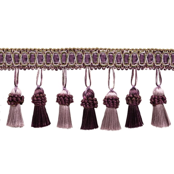 3" (7.5cm) Elegant Noblesse Collection Vintage Tassel Fringe Trim # TFH3CT,, Luscious Lavenders #2927 (Lavender Purple, Dark Purple, Light Purple) Sold By The Yard (36"/3 ft/0.9m)