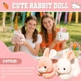 thumbnail image 3 of White Bunny Rabbit Stuffed Animal, 8'' Cute Rabbit Stuffed Animals for Baby Girl Gifts, Kawaii Rabbit Plush Toys for Kids, Easter Bunnies Plushies Gifts, Party Favors, Christmas Decoration, 3 of 5