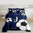 thumbnail image 2 of Castle Fairy Initial Alphabet J Boy Bedding Comforter Set 2pcs,Soccer Gamer Twin Comforter Sets Microfiber,Sport Theme Breathable Bedding Set,Breathable Home Decor,Reversible, 2 of 8