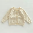 thumbnail image 2 of Ccpelsie Toddler Girl&boy Baby Infant Kids Autumn And Winter Sweater Candy Color Cardigan Solid Color Small Cardigan Children's Sweater(Z5-Beige,18-24 Months), 2 of 6