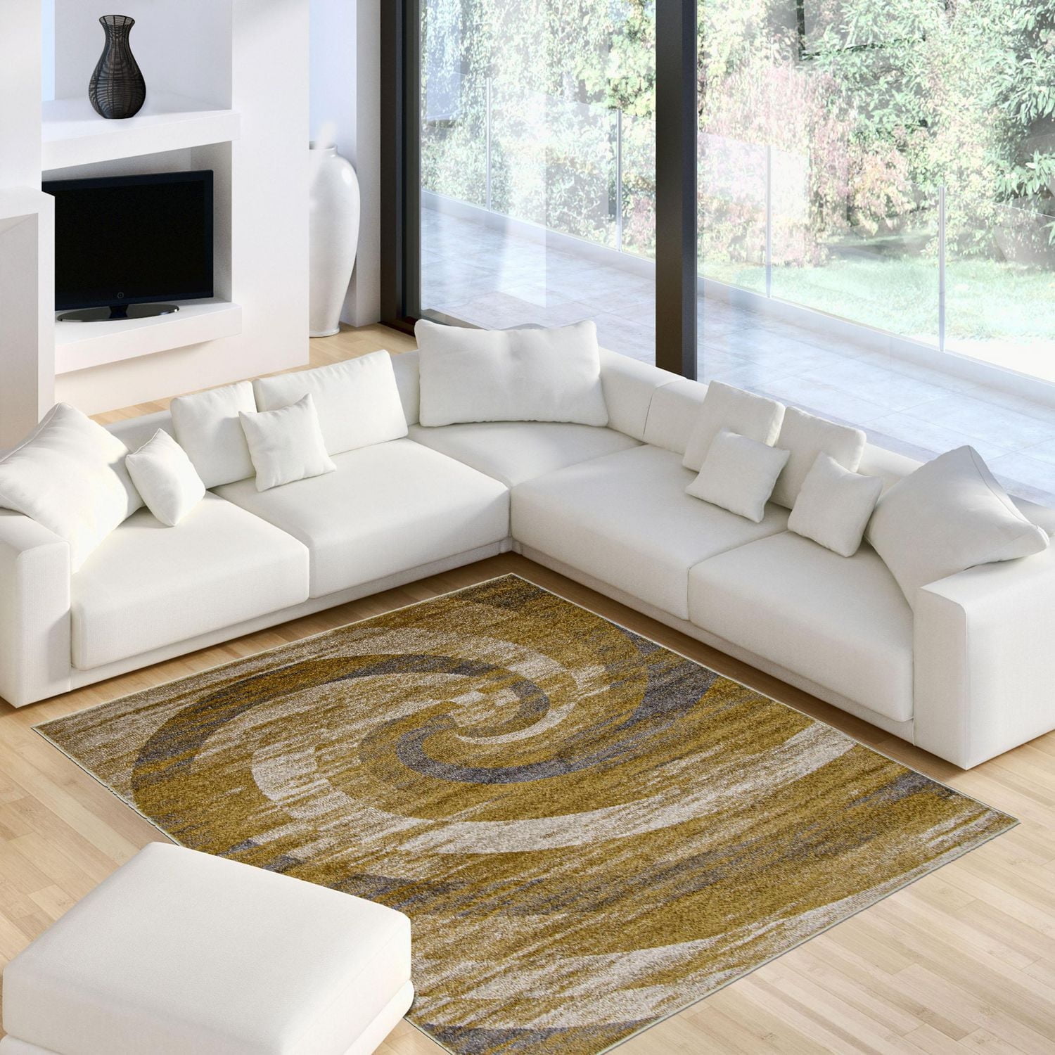 ECARPET Cora Ivory/Gold Rug