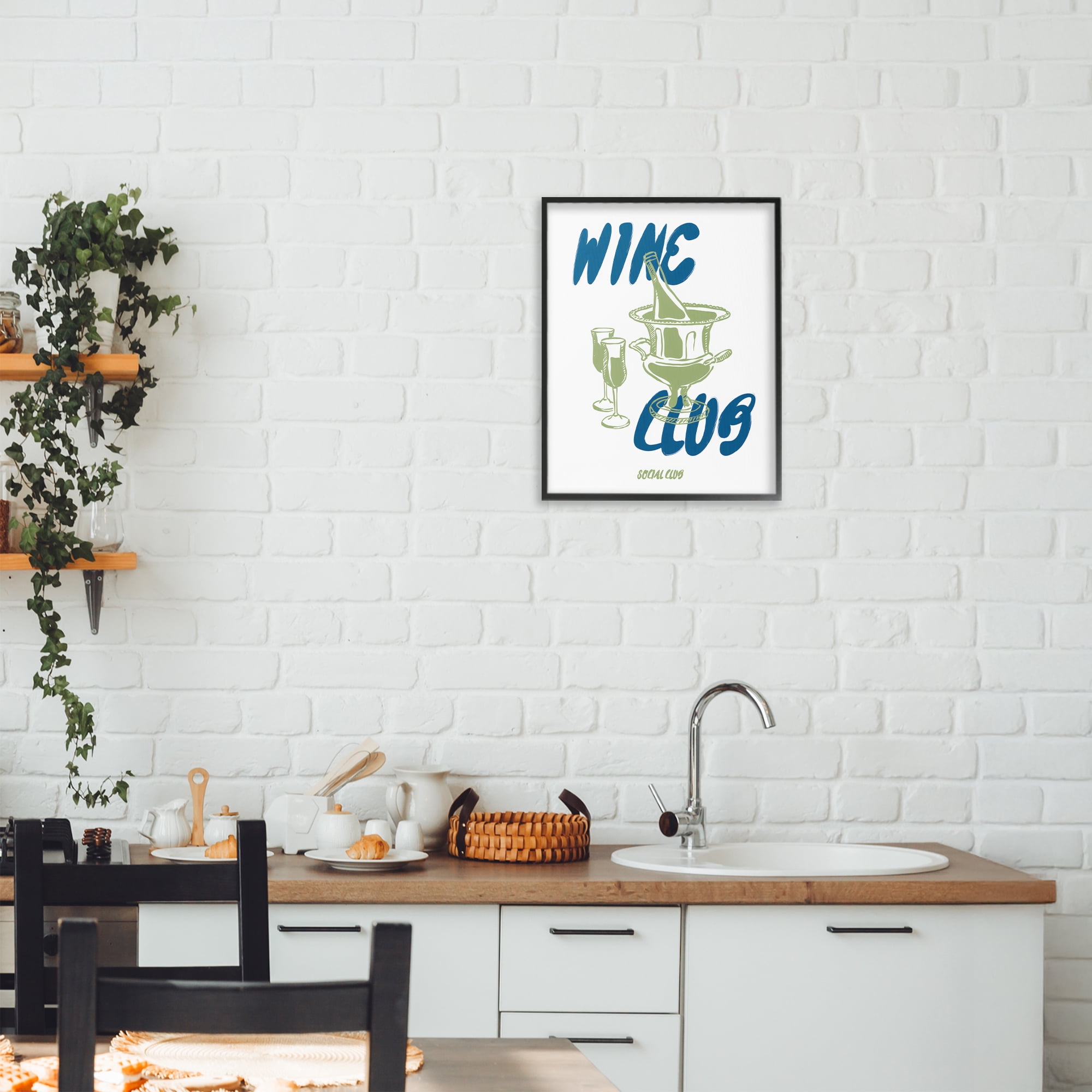 Stupell Industries Wine Club Social Evening Toast Black Framed Giclee Art, design by The Prints Vibe