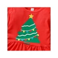 thumbnail image 4 of Bagilaanoe 2Pcs Toddler Baby Girl Christmas Outfits Christmas Tree Print Long Sleeve A Line Dress Tops + Striped Flared Trousers 6M 12M 18M 24M 3T 4T Kids Fall Long Pants Set, 4 of 7