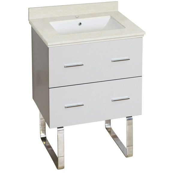 American Imaginations 21-in. W Wall Mount White Bathroom Vessel Sink For 1 Hole Center Drilling AI-18616