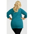 thumbnail image 3 of Avenue Women's Plus Size Wessex Essential 3/4 Sleeve Longline Tee Top, 3 of 6