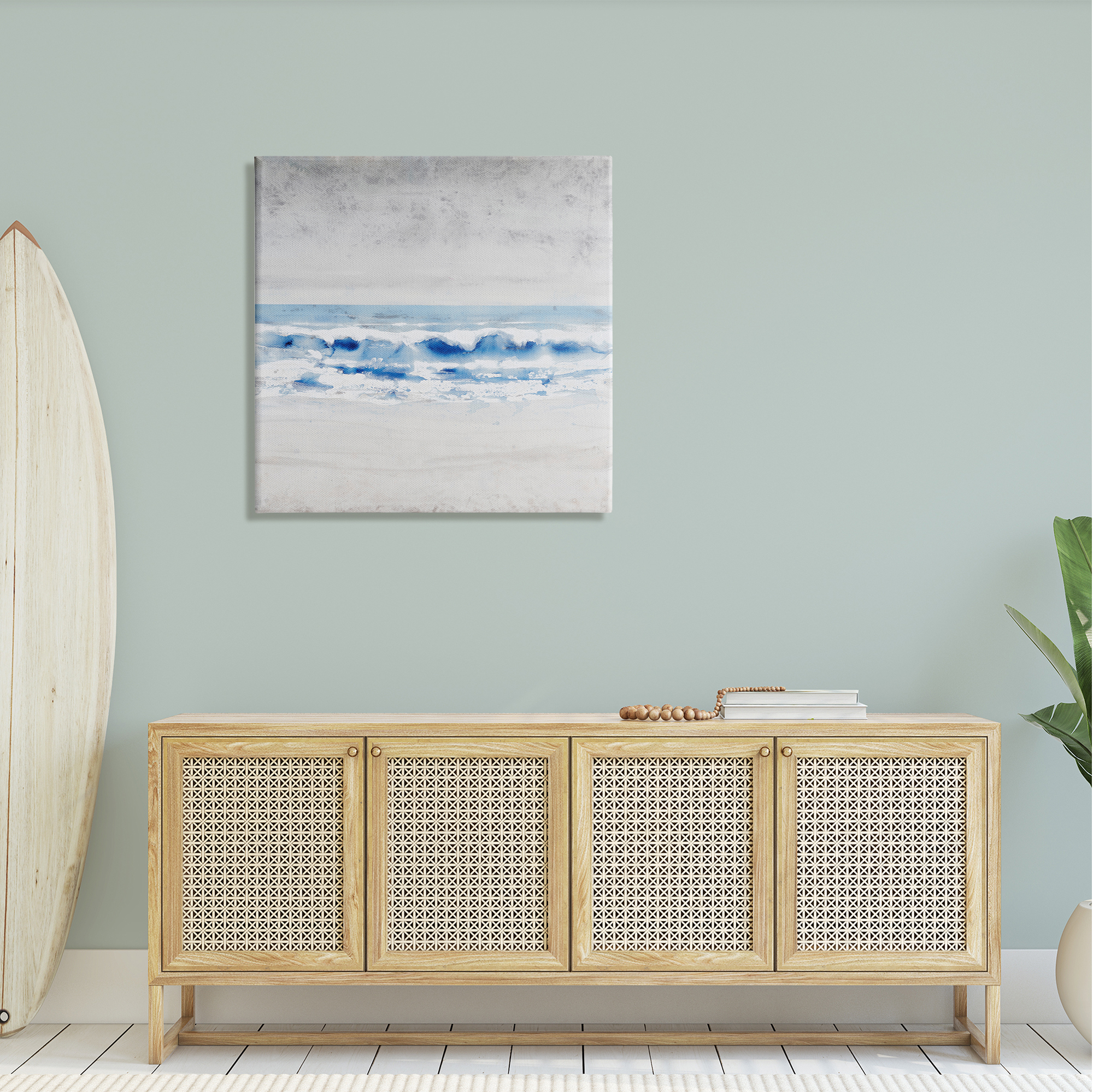 Stupell Industries Ocean Waves on Seashore Abstract Beach Tide Painting Gallery Wrapped Canvas Print Wall Art, Design by Tim OToole