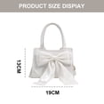 thumbnail image 2 of Women's bow handbag new fashion simple shoulder slung artificial leather handbag. - white, 2 of 6