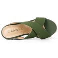 thumbnail image 4 of BLISSFUL STEP Women's Platform Slide Wedge Sandals Dark Green (Size 7.5), 4 of 6