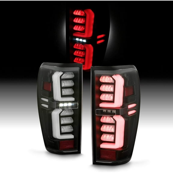 AKKON - Fits 2019-2024 GMC Siera 1500 2500HD 3500HD [Non-LED] Tube Bar LED Black Tail Lights Brake Lamps Pair Driver Passenger